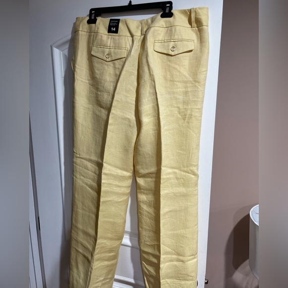 The Limited Pants & Jumpsuits Nwt Yellow Linen Pants Poshmark